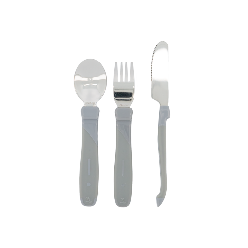 Twistshake Learn Cutlery Stainless Steel 12+m Pastel Grey