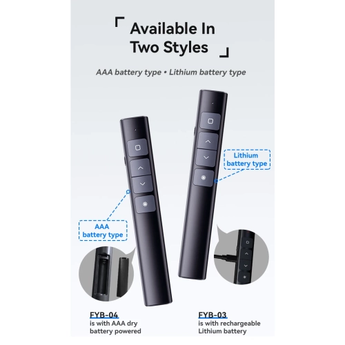 Présentateur sans fil, présentation de contrôle USB 2,4&nbsp;GHz et pointeur rechargeable, PowerPoint Clicker pour Mac, portable, Google Slide