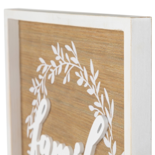 Family Framed Wooden Wall Sign - 15.75" - White