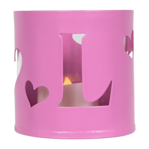 Love Valentine's Day Metal Votive Candle Holders - 2.75" - Set of 4