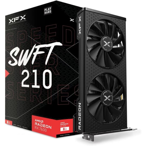 XFX  Speedster Swft210 Radeon Rx 7600 Graphics Card With 8GB Gddr6 HDMI 3Xdp, Amd Rdna 3 Rx-76Pswftfy