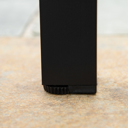 Outsunny 55" L x 35.5" W x 29.25" H Patio Dining Table for 6, Rectangular Aluminum Outdoor Table for Garden Lawn Backyard, Natural