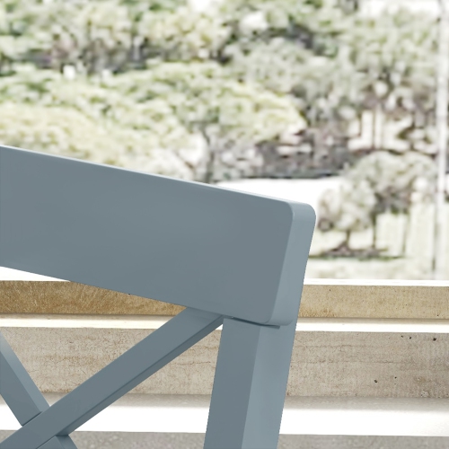 HOMCOM Bar Stools Set of 2, Farmhouse Counter Height Barstools, Solid Wood Bar Chairs with Cross Back and Footrest for Kitchen, Grey