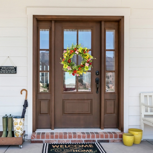 Poppy and Eucalyptus Spring Wreath - 26"