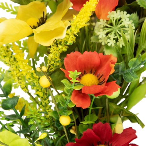 Poppy and Eucalyptus Spring Wreath - 26"