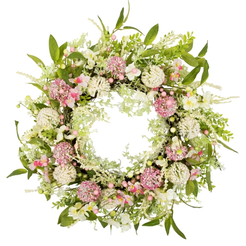 Allium and Lavender Spring Wreath - 28" - Pink