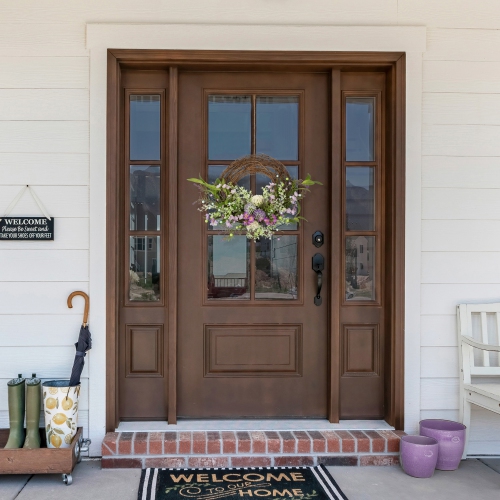 Allium, Statice and Lavender Half Spring Wreath - 24" - Purple