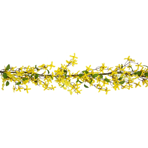Forsythia and Berry Floral Spring Garland - 5' - Yellow