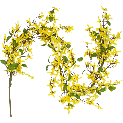 Forsythia and Berry Floral Spring Garland - 5' - Yellow