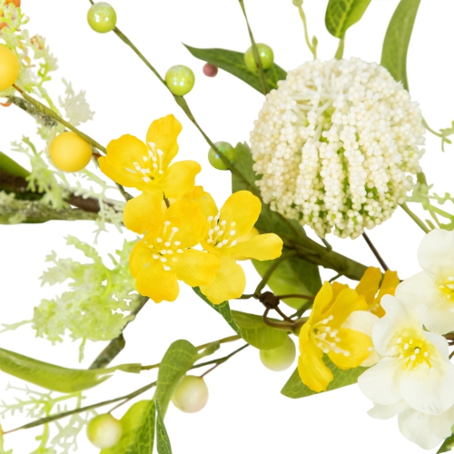 Berry and Thistle Floral Spring Garland - 5' - Yellow