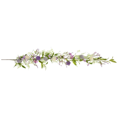 Wildflower and Berry Spring Garland - 5' - Purple