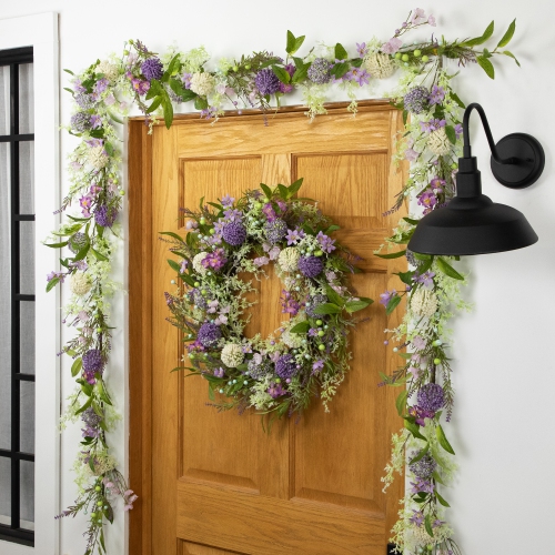 Wildflower and Berry Spring Garland - 5' - Purple