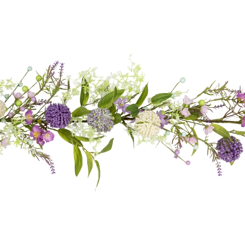 Wildflower and Berry Spring Garland - 5' - Purple