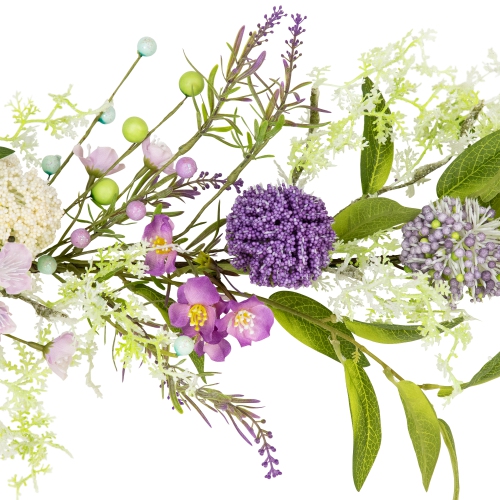 Wildflower and Berry Spring Garland - 5' - Purple