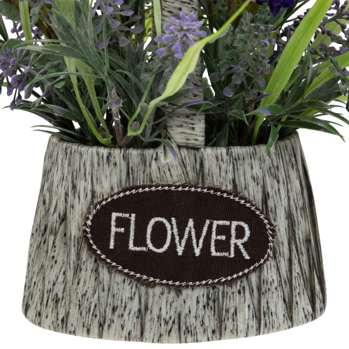 Lavender Bouquet in "Flower" Spring Basket with Handle - 12"