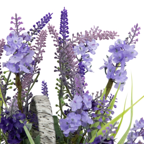 Lavender Bouquet in "Flower" Spring Basket with Handle - 12"