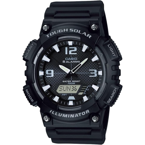 Montre solaire sport avec illuminateur pour hommes de Casio - Noir