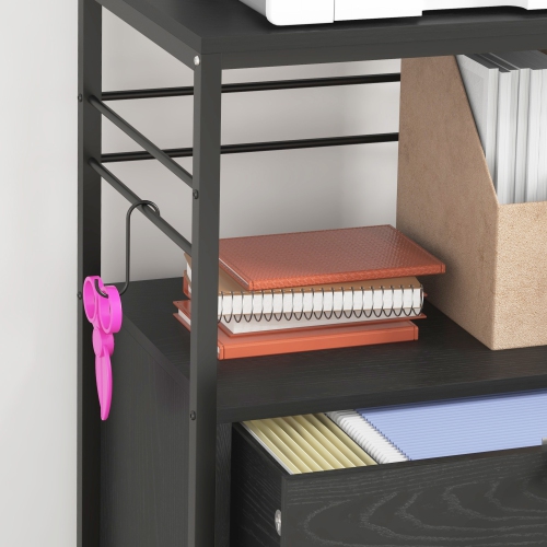 Vinsetto Vertical Filing Cabinet with Keys, Lockable File Cabinet with Adjustable Hanging Bar for Letter, A4 and Legal Size, 41" Tall Printer Stand