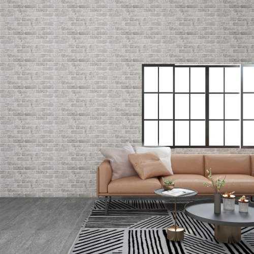 VIDAXL  3D Wall Panels With Light Grey Brick Design 11 PCs Eps