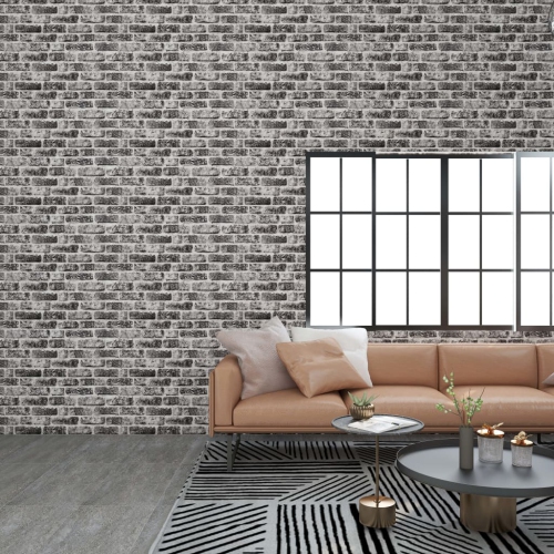 VIDAXL  3D Wall Panels With Dark Grey Brick Design 11 PCs Eps