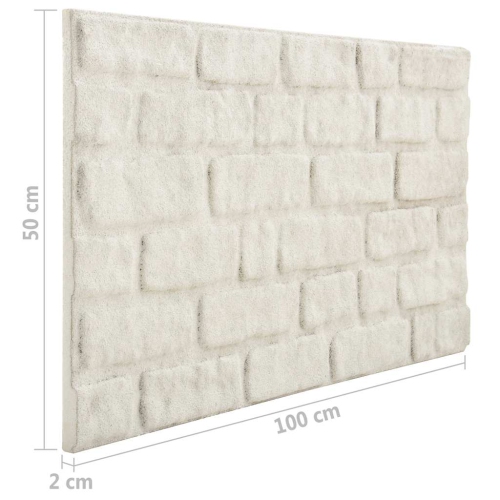 vidaXL 3D Wall Panels with White Brick Design 10 pcs EPS