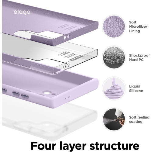 elago Compatible with Samsung Galaxy S24 Ultra Case, Liquid Silicone Case, Full Body Protective Cover, Shockproof, Slim Case, Anti-Scratch Soft