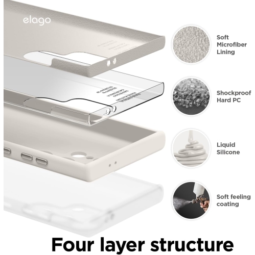 elago Compatible with Samsung Galaxy S24 Ultra Case, Liquid Silicone Case, Full Body Protective Cover, Shockproof, Slim Case, Anti-Scratch Soft