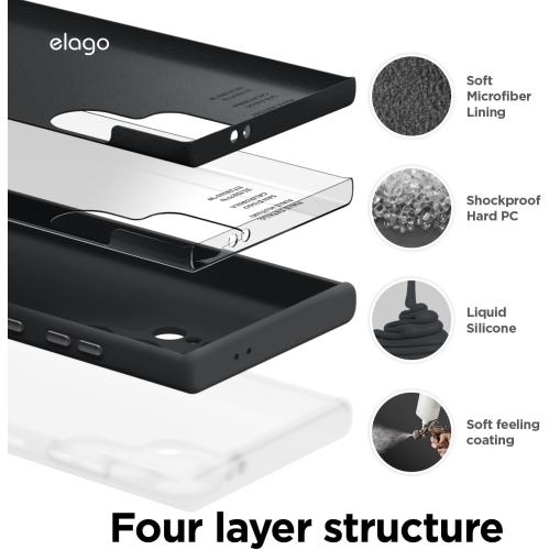 elago Compatible with Samsung Galaxy S24 Ultra Case, Liquid Silicone Case, Full Body Protective Cover, Shockproof, Slim Case, Anti-Scratch Soft