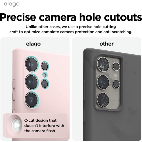 elago Compatible with Samsung Galaxy S24 Ultra Case, Liquid Silicone, Full Body Protective Cover, Shockproof, Slim Case, Anti-Scratch Soft Microfiber