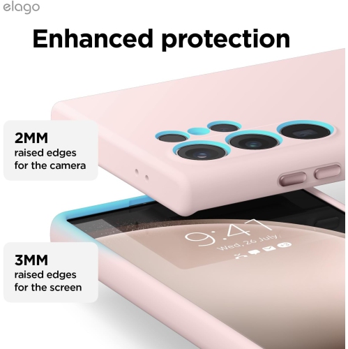 elago Compatible with Samsung Galaxy S24 Ultra Case, Liquid Silicone, Full Body Protective Cover, Shockproof, Slim Case, Anti-Scratch Soft Microfiber