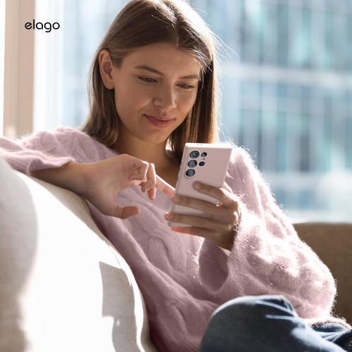 elago Compatible with Samsung Galaxy S24 Ultra Case, Liquid Silicone, Full Body Protective Cover, Shockproof, Slim Case, Anti-Scratch Soft Microfiber