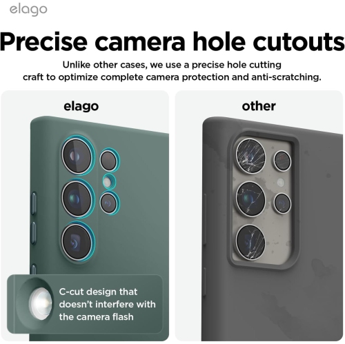 elago Compatible with Samsung Galaxy S24 Ultra Case, Liquid Silicone, Full Body Protective Cover, Shockproof, Slim Case, Anti-Scratch Soft Microfiber