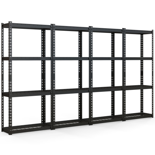 Costway 4-Tier Metal Shelving Unit Heavy Duty Wire Storage Rack with Anti-slip Foot Pads Black