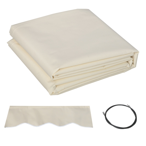 Image 1 de 9.. Toile de rechange pour auvent rétractable Outsunny, 11 x 8 pi, pare-soleil extérieur, protection UV, blanc crème