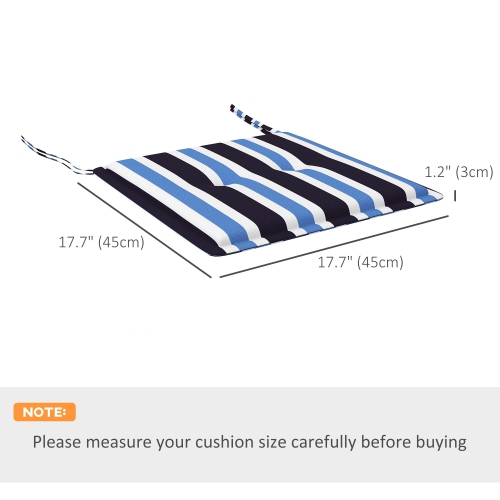 Outsunny 2-Piece Patio Chair Cushions Pillows, Seat Replacement Patio Cushions Set with Ties, Button Tufted for Indoor Outdoor Garden Furniture, Blue