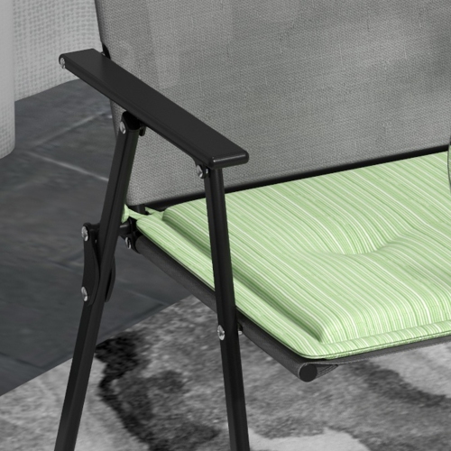 Outsunny 2-Piece Patio Chair Cushions Pillows, Seat Replacement Patio Cushions Set with Ties, Button Tufted for Indoor Outdoor Garden Furniture, Green