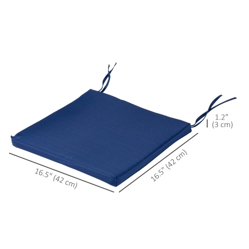 Outsunny 6-Piece Patio Chair Cushions Pillows, Seat Replacement Patio Cushions Set with Ties for Indoor Outdoor Garden Furniture, Deep Blue