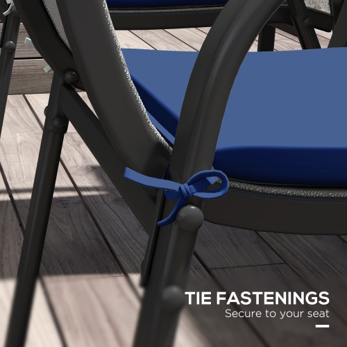 Outsunny 6-Piece Patio Chair Cushions Pillows, Seat Replacement Patio Cushions Set with Ties for Indoor Outdoor Garden Furniture, Deep Blue