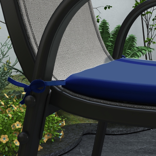 Outsunny 6-Piece Patio Chair Cushions Pillows, Seat Replacement Patio Cushions Set with Ties for Indoor Outdoor Garden Furniture, Deep Blue