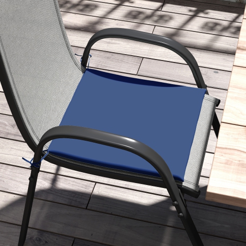 Outsunny 6-Piece Patio Chair Cushions Pillows, Seat Replacement Patio Cushions Set with Ties for Indoor Outdoor Garden Furniture, Deep Blue