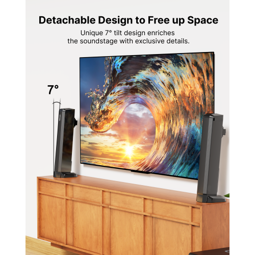 ULTIMEA Apollo S60 4.1 Channel Dolby Atmos Sound Bar with Subwoofer, , 2-in-1 Detachable, Bass Boost, 3 EQ Modes, HDMI eARC, Peak Power 280W