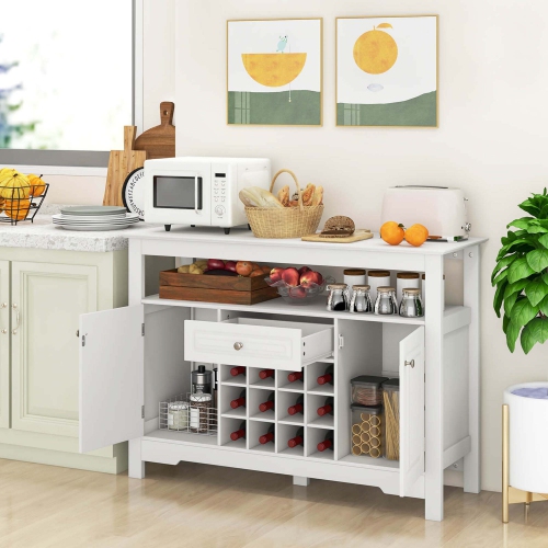 Costway Buffet Sideboard Wine Liquor Coffee Bar Cabinet with Removable Wine Rack