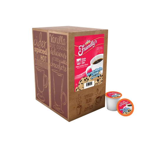 Friendly's Flavored Ice Cream Coffee Pods, Compatible with Keurig K Cup Brewers Vienna Mocha Chunk, PACK OF 40 Count