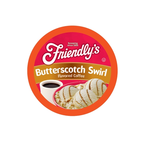 Friendly's Flavored Ice Cream Coffee Pods, Compatible with Keurig K Cup Brewers Butterscotch Swirl, PACK OF 40 Count