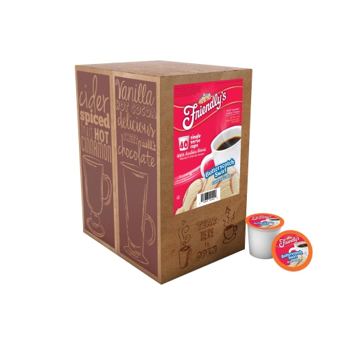 Friendly's Flavored Ice Cream Coffee Pods, Compatible with Keurig K Cup Brewers Butterscotch Swirl, PACK OF 40 Count