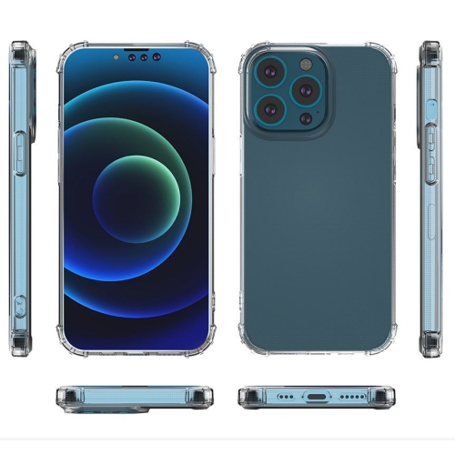 Mobile Magic for iP15 Pro Max Shockproof Transparent Thick TPU Case Cover - Clear