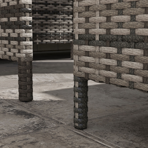 Ensemble patio de 6 pièces en osier avec mobilier d'extérieur en osier et mobilier de jardin, ensemble de sofa modulaire en rotin avec coussins,