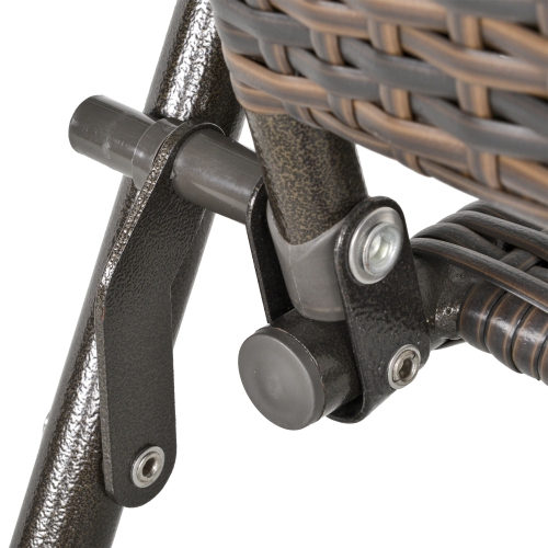 Outsunny Outdoor Wicker Dining Chair Set of 4, 4 Pieces Rattan Foldable Chair with Steel Frame for Garden, Backyard, Porch, Brown