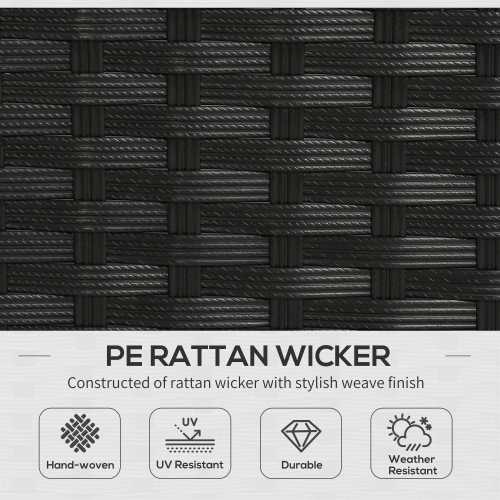 Meubles de patio en osier Outsunny, ensemble de sofa en rotin de polyéthylène avec pergola à auvent rétractable, abri pour terrasse, piscine, jardin,