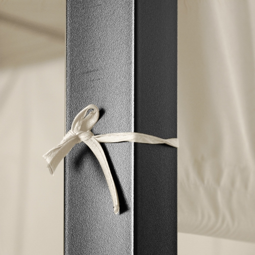 Meubles de patio en osier Outsunny, ensemble de sofa en rotin de polyéthylène avec pergola à auvent rétractable, abri pour terrasse, piscine, jardin,